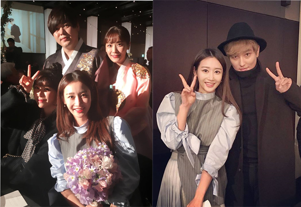 ▲크레용팝 금미가 12일 결혼한 문희준, 소율 부부와 함께한 사진을 공개했다.(사진=인스타그램)