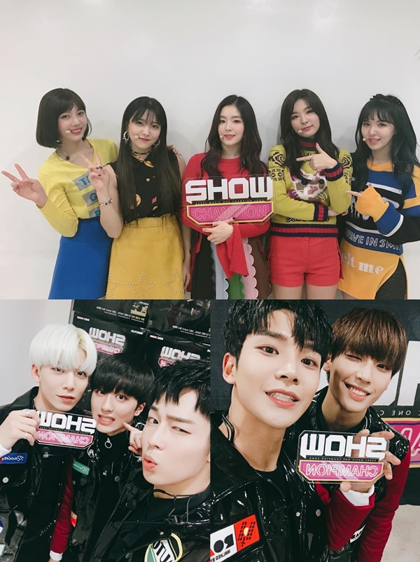 ▲그룹 레드벨벳, 그룹 SF9(사진=MBC뮤직 '쇼챔피언'  공식 인스타그램)