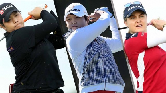 ▲아리야 쭈타누깐-노무라 하루-찰리 헐(왼쪽부터). 사진=LPGA