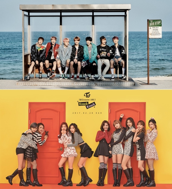 ▲그룹 방탄소년단(위쪽) 트와이스(사진=각 소속사)
