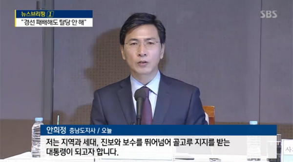 ▲'주영진의뉴스브리핑' 안희정(사진=SBS)