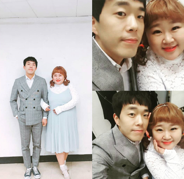 ▲홍윤화 김민기 커플이 지난 22일 오후 열린 가온차트 뮤직어워즈에 참석한 사실을 알렸다.(사진=인스타그램)