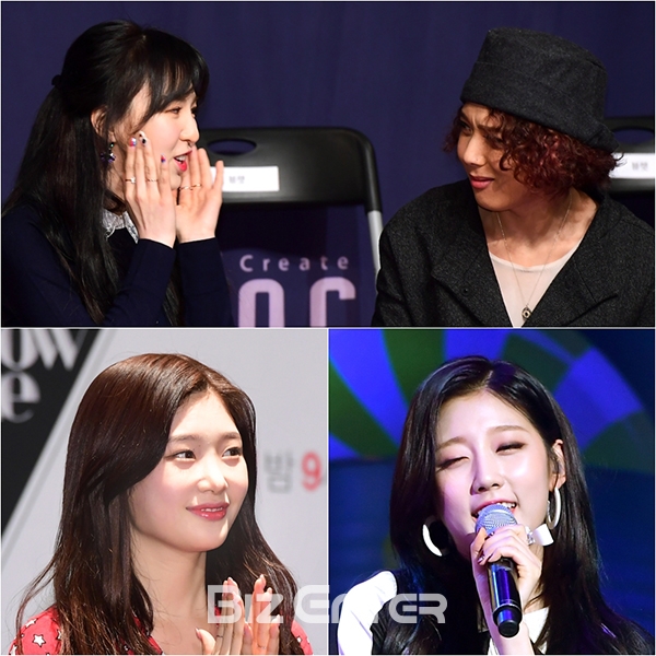 ▲(왼쪽 상단부터 시계방향으로)레드벨벳 웬디, 윤미래, 러블리즈 정예인, 다이아 정채연(사진=윤예진 기자 yoooon@)