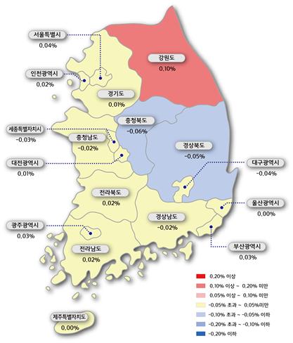 ▲시도별 아파트 매매가격지수 변동률(자료=한국감정원)