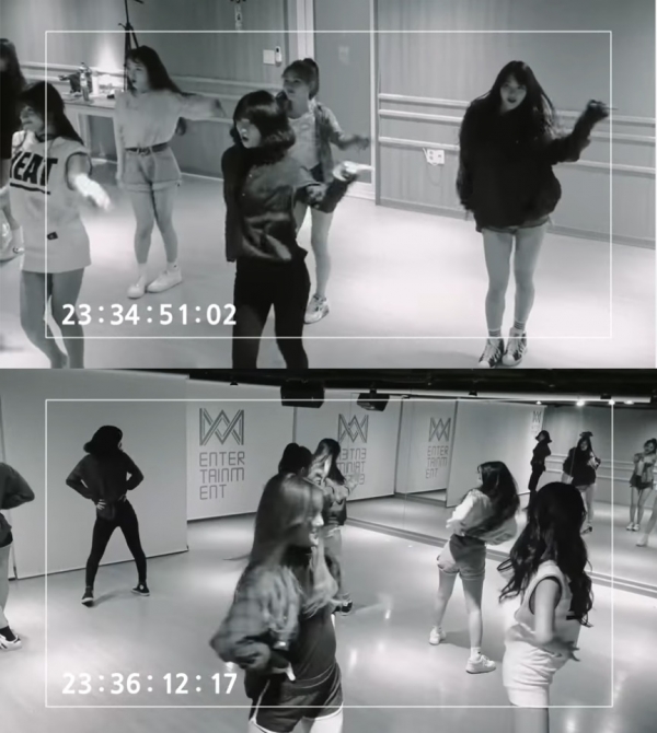 ▲걸그룹 오마이걸 음소거 버전 안무 연습 영상(사진=WM엔터테인먼트)