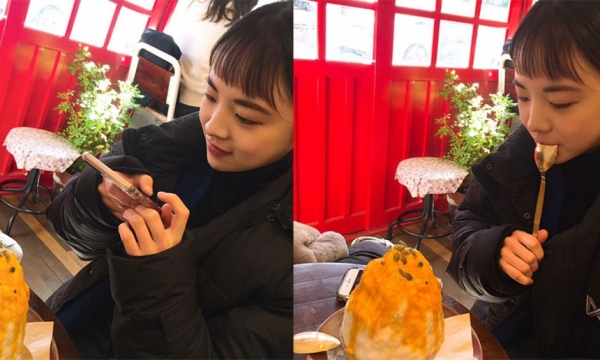 ▲진이가 직접 남긴 근황 사진(사진=오마이걸 공식 팬카페)