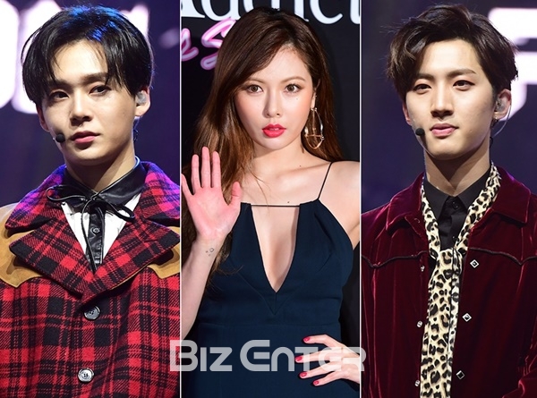 ▲(왼쪽부터) 이던, 현아, 후이 (사진=윤예진 기자 yoooon@)