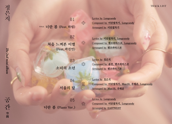 ▲정은지 두번 째 미니음반  '공간' 트랙리스트(사진=플랜에이엔터테인먼트)