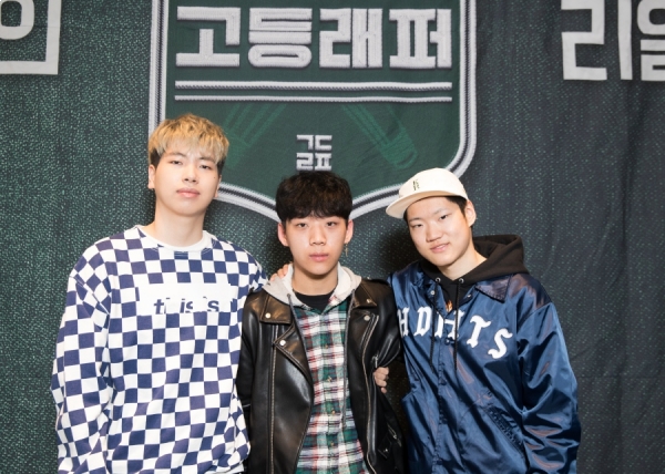 ▲'고등래퍼' 톱3 최하민 양홍원 조원우(사진=Mnet)