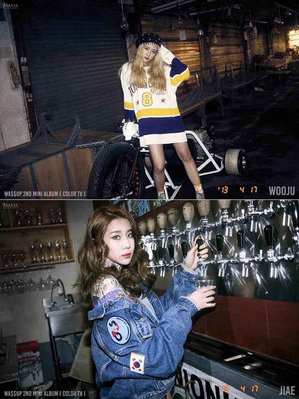 ▲걸그룹 와썹 우주(위쪽), 지애 티저 이미지(사진=마피아레코드)