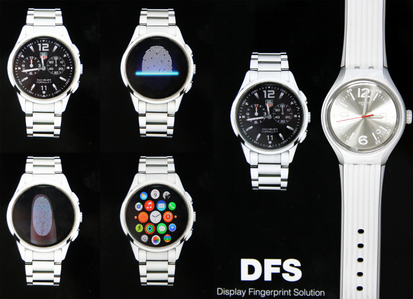 ▲크루셜텍은 스마트워치 디스플레이 위에서 바로 인식하는 지문인식 솔루션을 출시했다. 사진은 크루셜텍의 DFS 적용 이미지.(사진=크루셜텍)