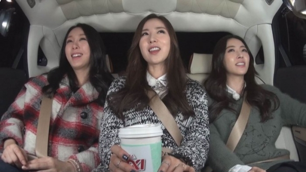 ▲3년 전 '택시'에 동반 출연했던 베이비복스의 김이지, 심은진, 간미연(사진=tvN)