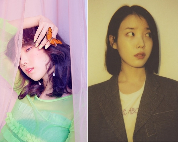 ▲가수 태연(왼쪽)과 아이유(사진=SM엔터테인먼트, 페이브엔터테인먼트)