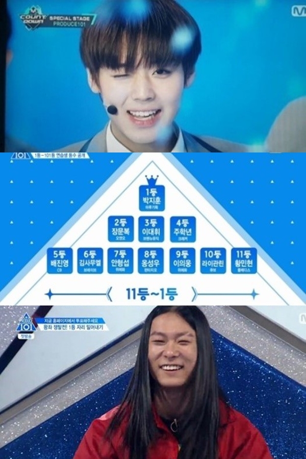 ▲박지훈, 장문복(출처=Mnet '프로듀스101 시즌2' 영상 캡처)