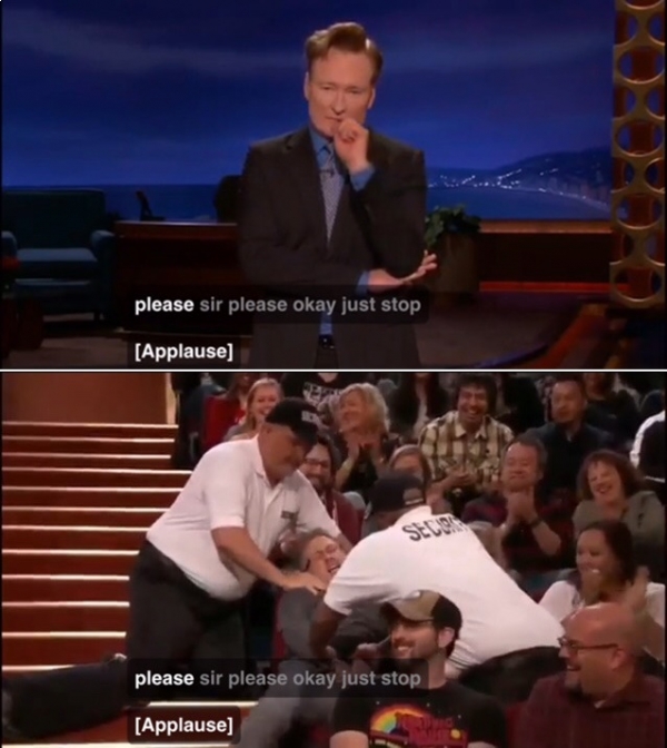 ▲유나이티드 항공 논란을 패러디한 코난오브라이언의 '코난쇼'(사진='코난쇼')