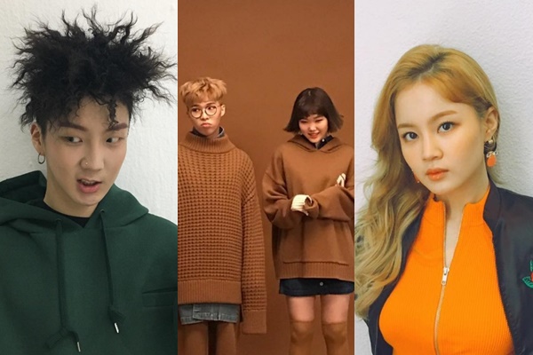 ▲위너 이승훈, 악동뮤지션(이찬혁 이수현), 이하이(사진=위너 이승훈·이찬혁·이하이 인스타그램)