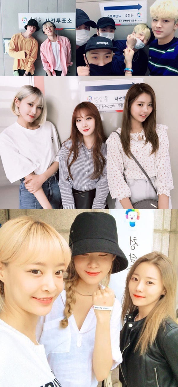 ▲(위부터)아이콘, 프리스틴, 멜로디데이(사진=아이콘 인스타그램, 프리스틴 트위터, 멜로디데이 인스타그램)