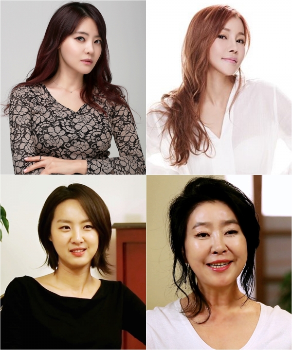 ▲왼쪽 상단부터 시계 방향으로 사유리, 미나, 김부선, 이미소(출처=각 소속사 제공)