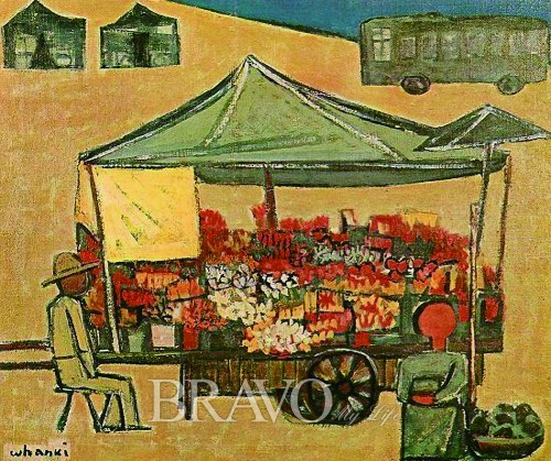 ▲[그림 3] 김환기(金煥基, 1913~1974), 꽃장수(46.3 x 55 cm. 1952) 