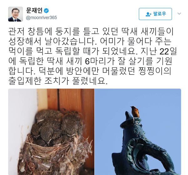 (문재인 대통령 트위터 캡처)