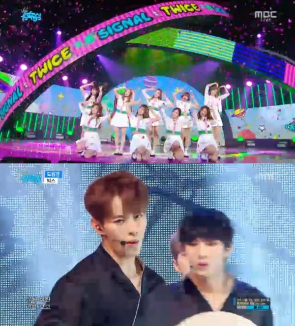 ▲트와이스, 빅스(사진=MBC '음악중심' 캡처)