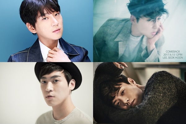 ▲(상단 좌측부터 시계방향으로)가수 황치열, 이석훈, 에디킴, 존박(사진=HOW엔터테인먼트, CJ E&M, 뮤직팜, 미스틱엔터테인먼트)