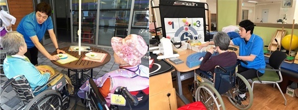 ▲서울 구립서초요양센터에서 사회복무요원으로 복무 중인 배우 정일우 (사진=서초구청)