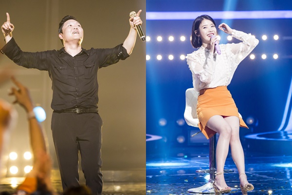 ▲'판타스틱 듀오2'에 출연한 가수 싸이, 아이유(사진=SBS)