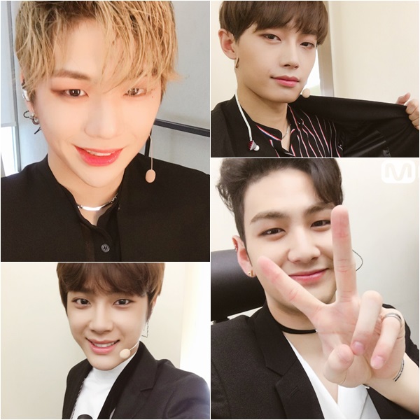 ▲강다니엘(위), 김용국, 주학년, 강동호(출처=Mnet ‘엠카운트다운’ 공식SNS)