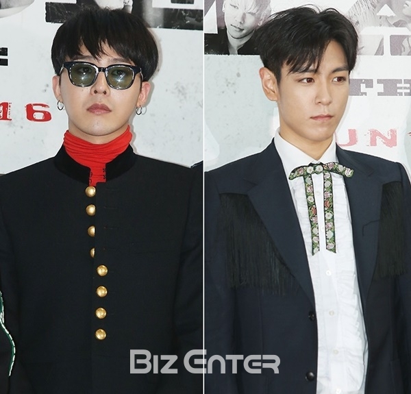 ▲그룹 빅뱅 지드래곤(왼쪽)과 탑(사진=비즈엔터DB)