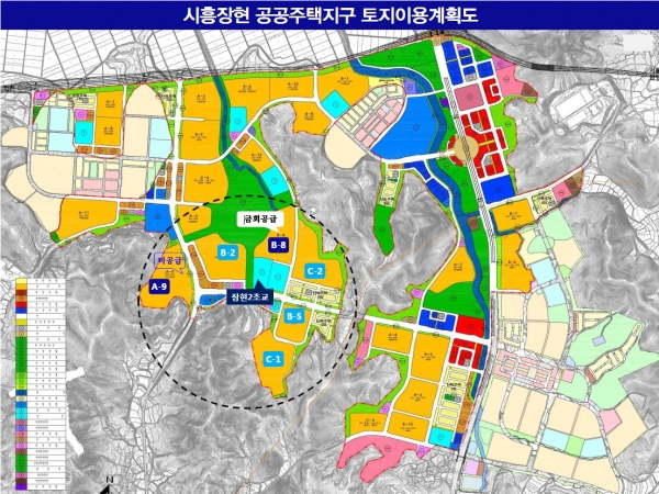 ▲시흥장현지구 토지이용계획도(자료제공=LH)