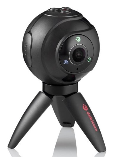 ▲에이치엔티가 글로벌 판매를 시작한 360도 카메라 도키캠(Dokicam)(사진제공=에이치엔티)