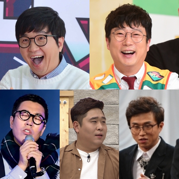 ▲정형돈·이수근·김영철·문세윤·박성광(출처=비즈엔터)