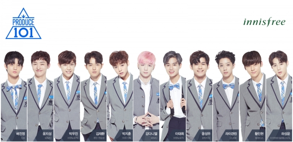 ▲워너원(출처=이니스프리, Mnet '프로듀스101'시즌2)