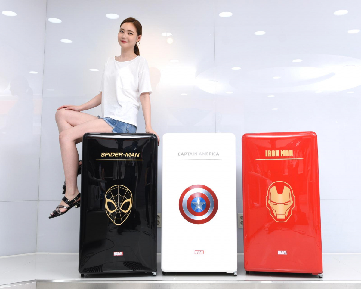 ▲동부대우전자 마블 캐릭터 냉장고 (사진제공=동부대우전자)