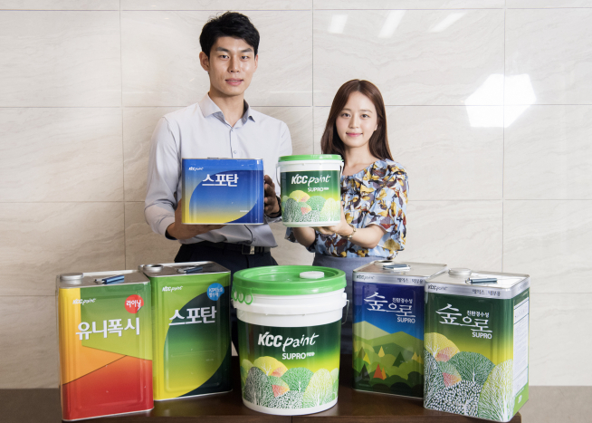 ▲KCC는 최근 자사의 건축용 도료 대표 제품인 '숲으로', '유니폭시', '스포탄' 등 신규 제품 출시로 라인업 확대 및 캔 디자인 리뉴얼을 진행했다. (사진제공=KCC)