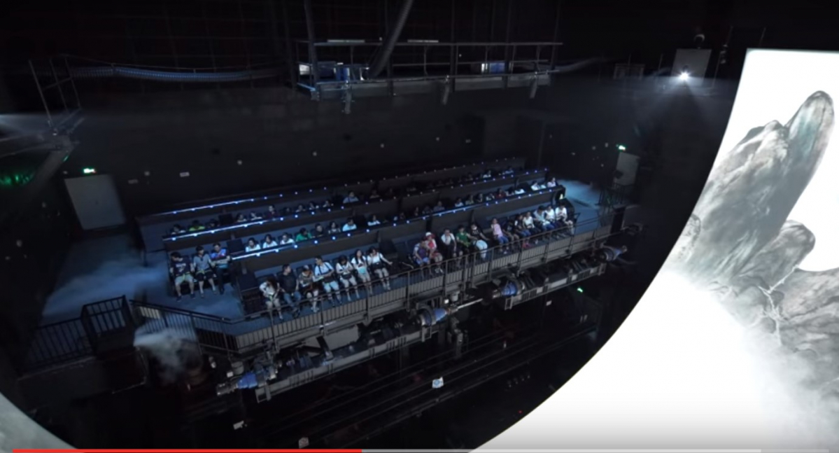 ▲완다 허베이 테마파크의 플라잉 시어터 모습.(사진=덱스터)