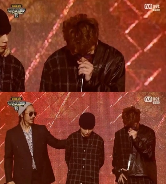 ▲우원재에 대한 미안함에 고개 숙인 비지(사진=Mnet '쇼미더머니6')