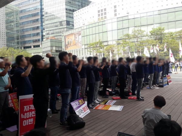 ▲MBC 총파업 출정식 현장(사진=비즈엔터)