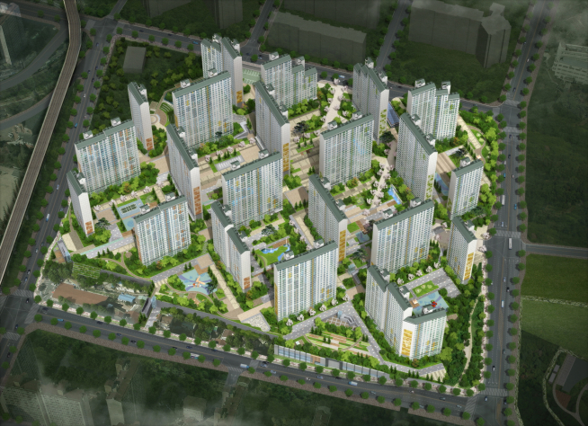 ▲김해 삼계두곡 지역주택조합아파트 조감도(자료=한라)