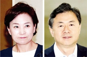 ▲김현미(왼쪽) 국토부 장관과 김영춘 해수부 장관.