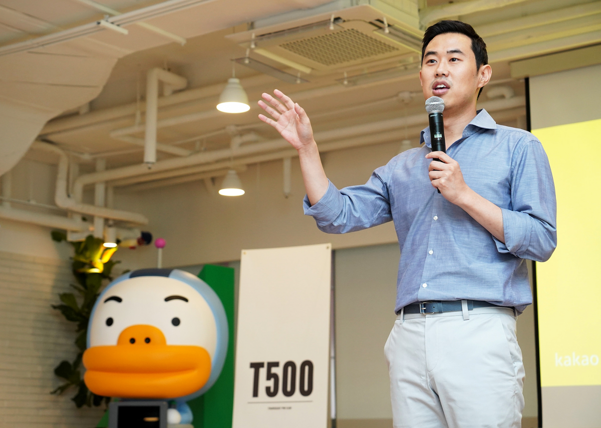 ▲임지훈 카카오 대표가 취임2주년을 맞아 카카오를 모든 생활에서 접할수 있도록 하겠다는 포부를 밝혔다.(사진제공=카카오)