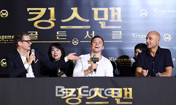 ▲콜린 퍼스, 태런 에저튼, 마크 스트롱(사진=고아라 기자 iknow@)