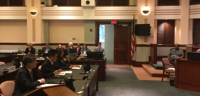 ▲미국 국제무역위원회 '태양광 셀' 공청회.(사진 제공=외교부)