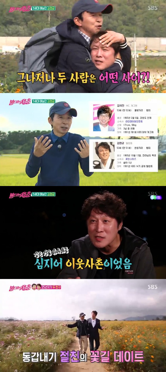 ▲김국진(왼), 김정균(출처=SBS ‘불타는 청춘’방송캡처)