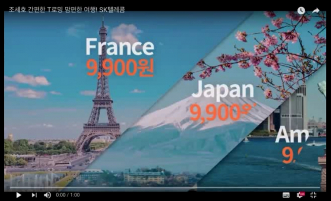 ▲국민의당 김경진 의원이 "이동통신사의 해외로밍광고가 공정위 동의의결을 위반했다"고 지적했다. 사진은 SK텔레콤의 해외로밍 광고.  