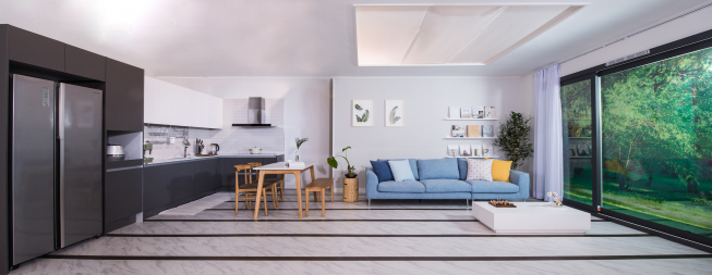 ▲GS홈쇼핑을 통해 선보이는 한화엘앤씨 토털 인테리어 패키지로 꾸민 거실(사진제공=한화L&C)