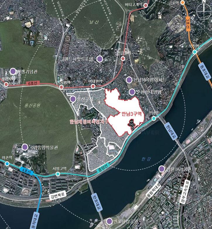 ▲용산구 한남3구역(사진)에 5816가구 규모의 대단지 아파트가 들어선다(사진제공=서울시)