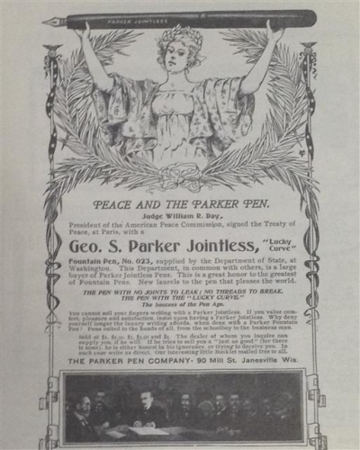 ▲1899년 파커 광고.