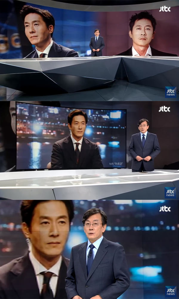 ▲손석희 앵커가 30일 오후 방송된 JTBC '뉴스룸'에서 고 김주혁을 애도했다.(사진=JTBC)